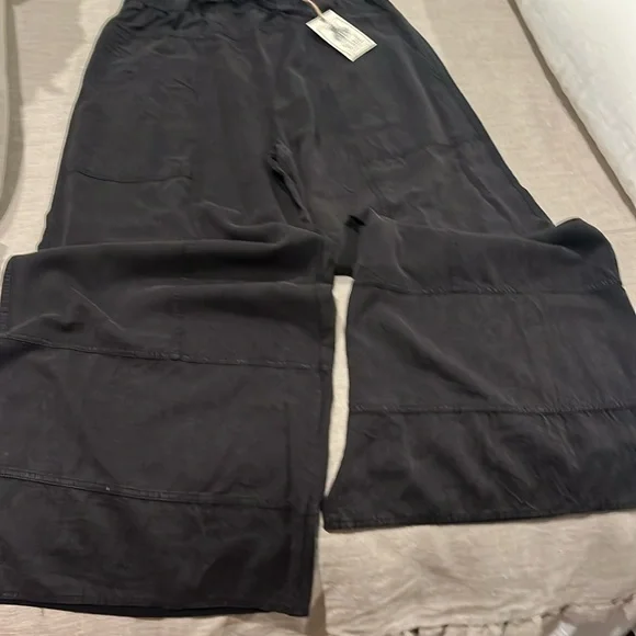 Easel Black Mineral Wash Tie Pants - Picture 8 of 9